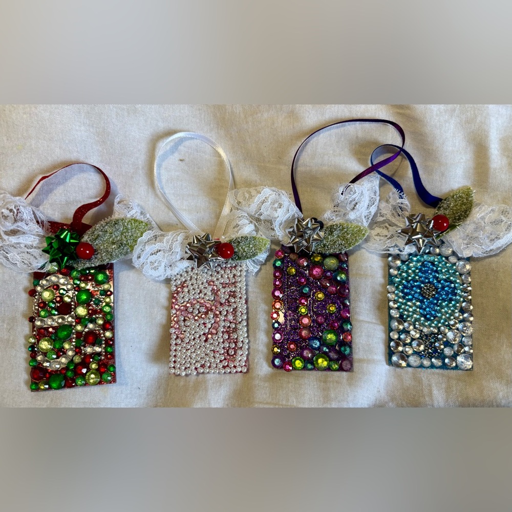 Designer themed custom ornaments set of 4